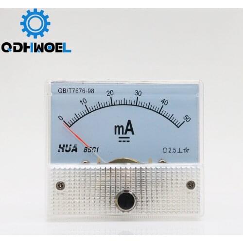 DC 0-50mA Analog Ammeter Current Panel Ampere Meter Tester HUA 85C1 for CO2 Laser Engraving Cutting Machine