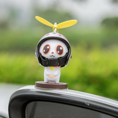 Car Little meow little bell head twelve zodiac modeling With Helmet Propeller Wind-breaking Auto Internal Decoration products