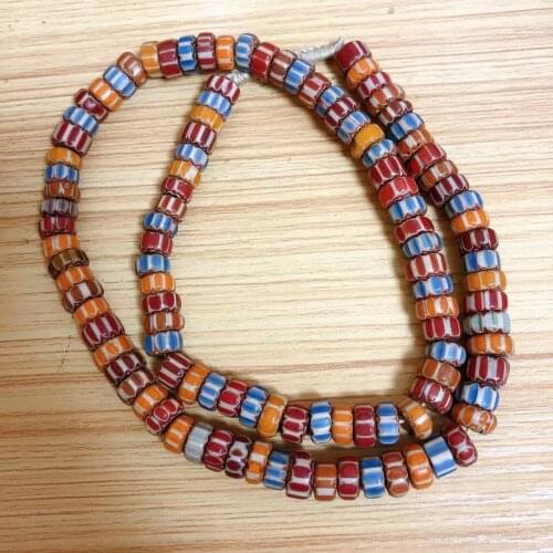 BD237 Tibetan Nepal Antiqued Trade Lampwork Beads Vintage Large Colorful Glass Beads for Jewelry Making Lady Necklace