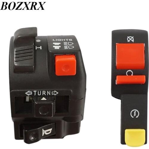 BOZXRX 1Set Motorcycle Switch Handlebar Electric Starter & Stop ATV On-Off Button Flameout Switch Scooter Handle Switch Turn