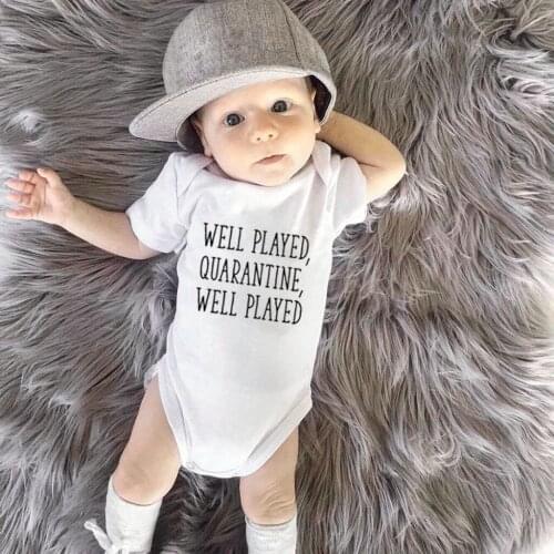 Bodysuits Baby Boy Clothes Baby Girl Clothes Well Played Quarantine Baby Infant Boys Girls Funny Short Sleeve Romper Playsuit
