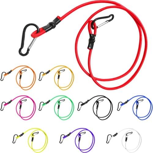 3ft Elastic Kayak Canoe Tow Leash Tow Line Secure Lanyard With 2 Carabiners Kayak Safety Lanyard Kayak Accessories