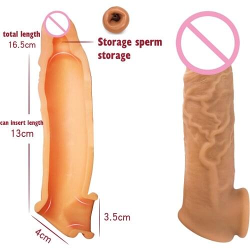 Dildo Condoms For Male Penis Enlargement Silicone Penis Sleeve Cock Ring Penis Ring penis enlarger enhance sex toy for male