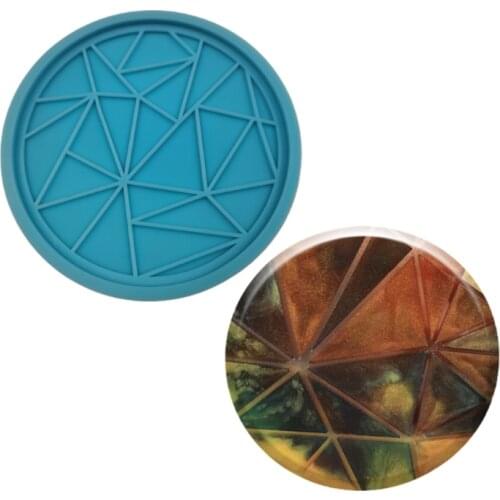 Geometric Circle Round Shape Coaster Epoxy Resin Mold Cup Mat Pad Silicone Mould DIY Crafts Casting Tools