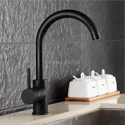 Gizero Flexible Kitchen Taps cozinha faucet Black Swivel Spout Kitchen Faucet Single Handle Vessel Sink Mixer Tap Crane ZR354