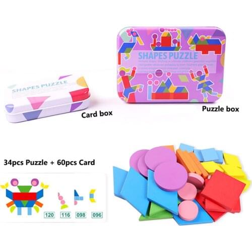 Montessori Geometric Shape Jigsaw Puzzle Toys Early Education Animal Shape Cognition Toys for Children Christmas Birthday Gifts