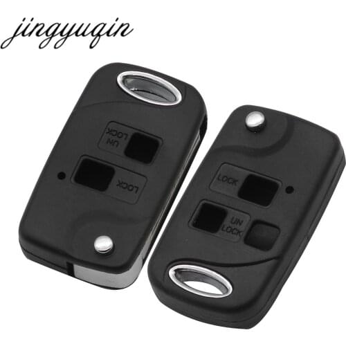 Jingyuqin 10pcs 2/3 Button Remote Folding Flip Key Shell Car Case For Lexus RX300/350/400h SC430 GX470 LS400 GS300 ES330 LX470