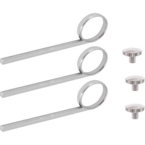 New 3 Set B Flat Trumpet Valve Slide Finger Ring with Holder Screw for Trumpet Accessory Replacement