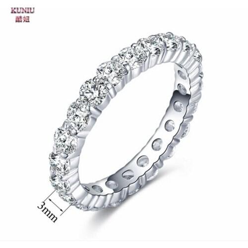 KUNIU Women Ring Size 6/7/8/9/10 Ring Round Simulated Wedding Valentines Gift Jewelry For Women Girl