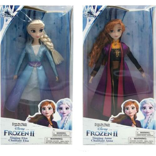 2020 NEW High quality 1pc 28cm Disney Frozen 2 Collection Dolls Anna Elsa Accessory Children toy Birthday gift with original box