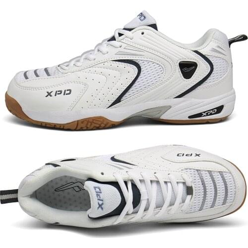 New Men Women Training Badminton Shoes White Breathable Tennis Shoes Quality Tennis Sneakers Size 36-45 Light Badminton Footwear