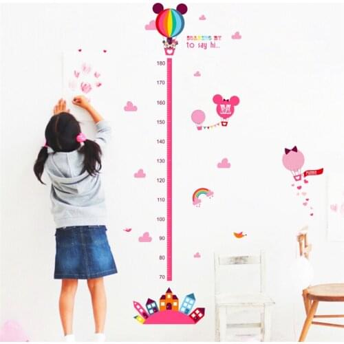 Cartoon Minnie Mickey Mouse Growth Chart Wall Stickers For Home Decor Living Room PVC DIY Decals Height Measure Art Kids Gifts