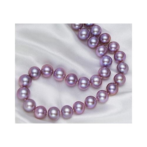 AAA 18"10-11MM NATURAL SOUTH SEA PURPLE PEARL NECKLACE>Selling jewerly free shipping