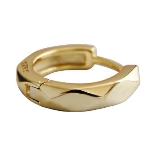 Real 925 Sterling Silver Round Hoop Huggies Earrings For Fashion Women Hiphop Fine Jewelry 18k Gold Accessories 1 Pieces gift