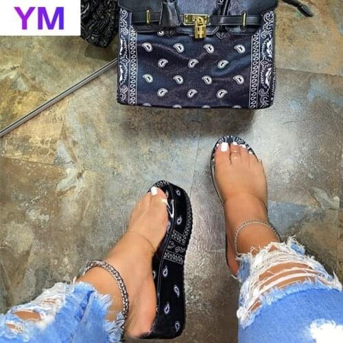 Bandana Womens Comfy Slip-On Sandals Slide Indoor Outdoor Flip-flops Beach Shoes Summer 2020 Hot Toe Non-Slip De Mujer 3colour