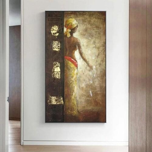Modern Art 100% handpainted Woman Pictures Wall Painting Vintage Home Decor Canvas Posters Decoration Salon Canvas paintings