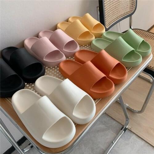 Slippers Women 2021 New Candy Color Soft Sole Comfortable Flat Slippers Home Style Casual Non-slip Platform Sandals
