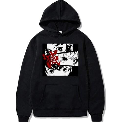 Anime Demon Slayer Kimetsu No Yaiba Streetwear Men Women Harajuku Hip Hop Hoodies Tanjiro Kamado Pullover Long Sleeve Hoodies