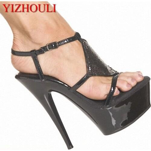15 cm high-heeled shoes/sandals, paint the European and American fashion sexy performance
