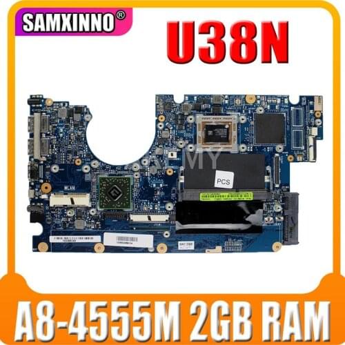 U38N Motherboard For Asus U38 U38N U38DT Ultrathin Notebook Laptop Mainboard Test 100% ok W/ A8-4555M Processor 2GB RAM