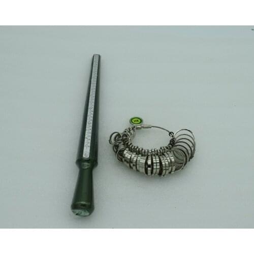 Green color 4 Scale Ring Measuring Stick + HK size finger ring loop