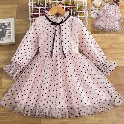 3-8y Summer Girl Clothes 2021 Girls Dress Little Girls Costume White Dots Flower Red Dresses Kids Clothes Party Dress Christmas