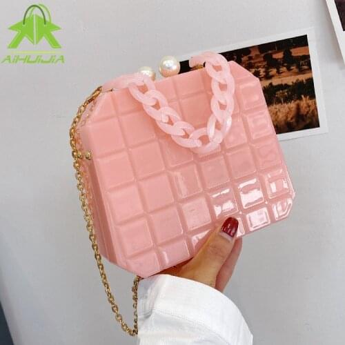 Women Transparent Jelly Bag PVC Handbag Purse Luxury Design Messenger Bag Summer New Fashion Chain Female Small Shoulder Bags