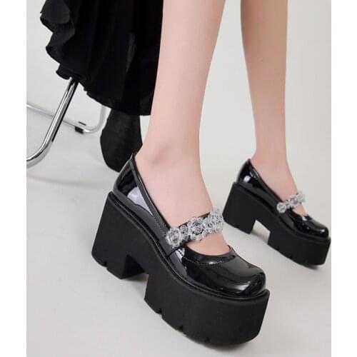 Spring Platform Leather Shoes Women Flats Casual Oxford Loafers Thick Bottom Ladies Wedge Lolita Shoes Mary Jane Women Moccasins