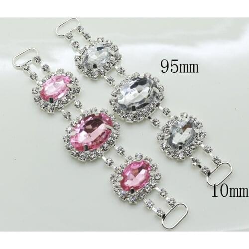 1pcs Crystal Silver Rhinestone Bikini Swimwear Colorful Connectors/ Buckle Metal Chain Buttons For Swimwearr