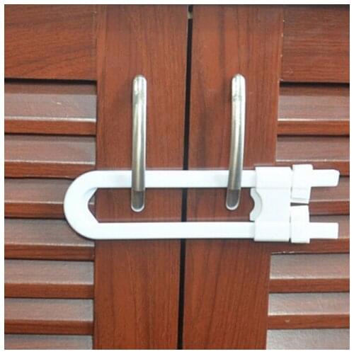 1Pc Cabinet locks Child Infant Baby Kid Drawer Door Cabinet Cupboard U Shape Lock Baby Safety Child Safety Products