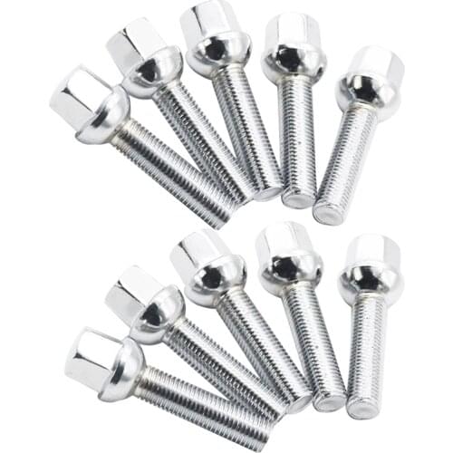 10PCS Car Alloy Wheel Nut Bolts Screw For BMW Benz VW Golf Thread Length 28/35/40/45/50mm M14x1.5 14x1.25 12x1.5 12x1.25