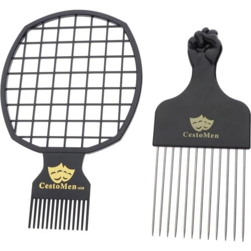 2 in 1 Afro Hair Comb DIY Barber Afro Comb Wave Curl Brush