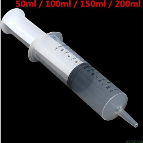 50ml/100ml/150ml/200ml Plastic Reusable Big Large Hydroponics Nutrient Sterile Health Measuring Syringe Tools Cat Feeding Acc