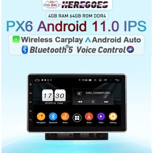 Carplay 10.1" IPS PX6 Android 10 Car DVD Player 8Core 4G LTE Navigation GPS Multimedia Video Audio For universal car radio 2din