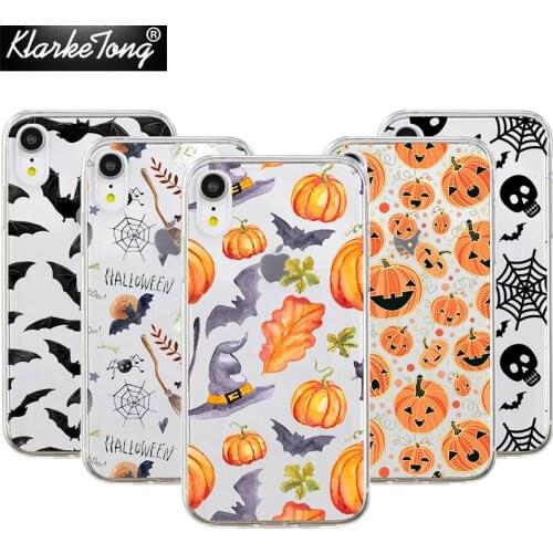 Halloween Phone Case For Iphone12 Pro Xs max Xr Castle Pumpkin Lantern Soft TPU Case For iPhone 11 6s 7 8 Plus Cover