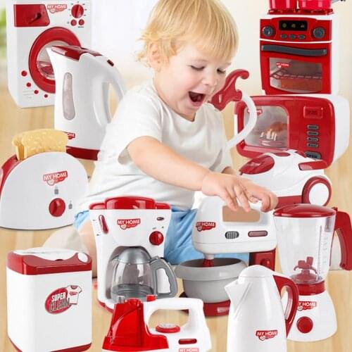 Kids Pretend Play Sets Pretend Play Toy Toasters Bread Maker coffee machine game Christmas gifts mixer Kitchen Educational toy