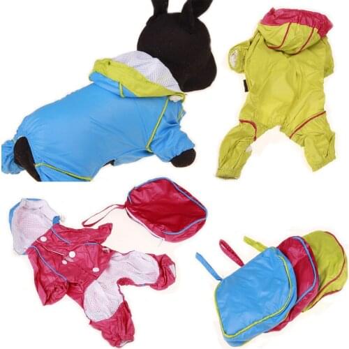 Dog Raincoat Waterproof New Four-legged Dog Raincoat PVC Double Padded Mesh Pet Raincoat Dog Clothes for Small Dogs