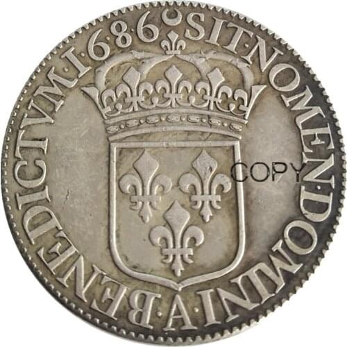 France 1 Ecu - Louis XIV A set of(1685-1689) 5pcs Copy Coins