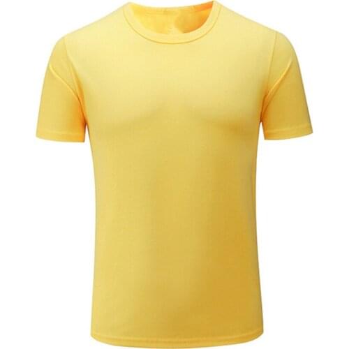 Summer Mens Tops Solid Color Breathable Casual Large Size Mens T-shirt Elastic Fabric to Wear Soft and Comfortable Cool