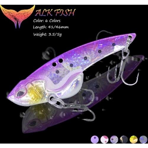 WALK FISH 1PCS 41mm/46mm VIB Vibration Sinking Fishing Lure Wobbler Artificial Bait Ice Fishing Baits Long Shot Fishing Bait