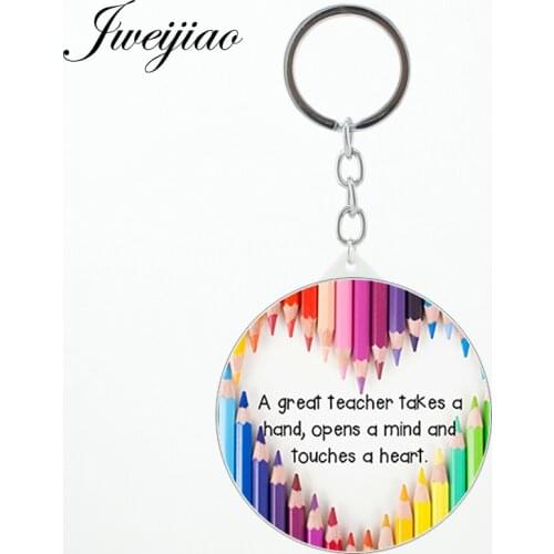 JWEIJIAO Happy teachers day pocket mirror Keyring Key Holder Mini makeup mirrors New Womens Fashion Tools gift CT654
