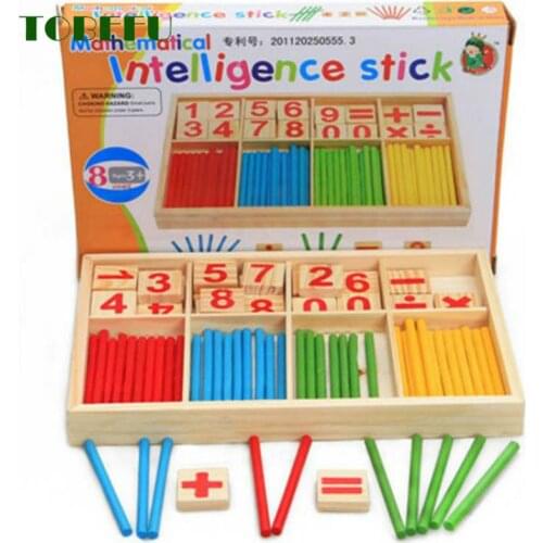 Montessori math toys for early childhood education Childrens Wooden digital stick toys