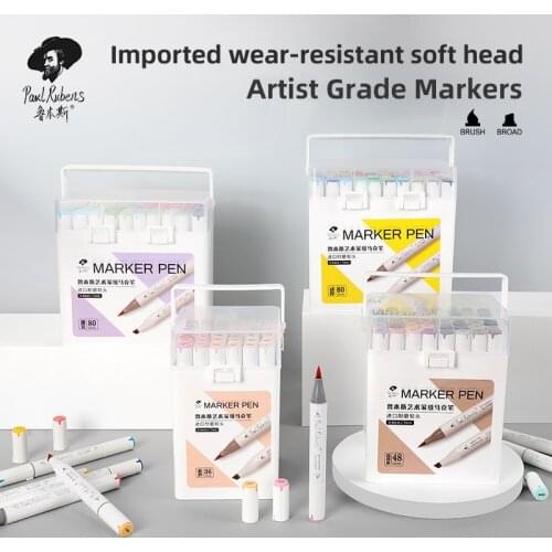 Paul Rubens Paint Markers Set Professional Acrylic Brush Pens Stationery Back to School Scrapbooking Art Supplies for Anime