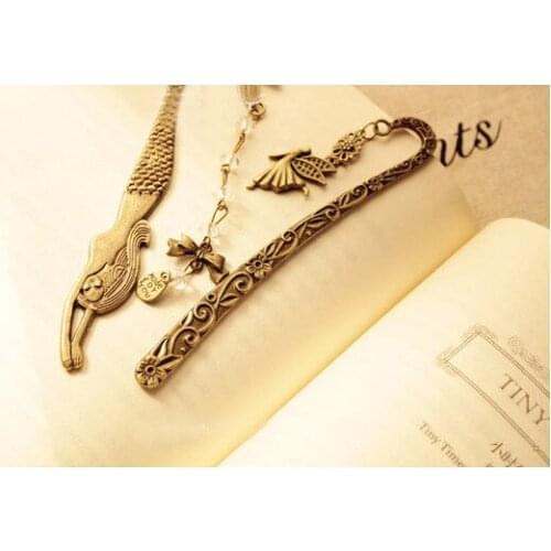 New creative Retro Wizard pattern mermaid Delicate Metal Bookmark European Style Vintage bookmarks for books gift 913