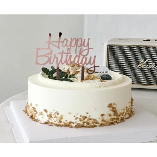 New Gold Happy Birthday Cake Toppers Acrylic Birthday Cake Topper Decor for Kids Birthday Party Cake Decorations Baby Shower