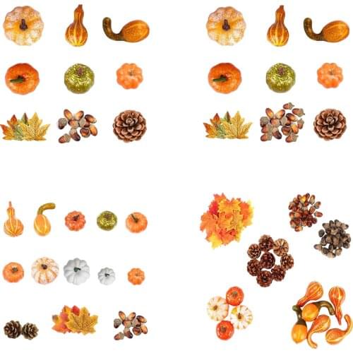 Bulk Faux Artificial Harvest Foam Pumpkins Pine Cone for Fall Wedding Thanksgiving Seasonal Holiday Garden Kitchen Ornaments