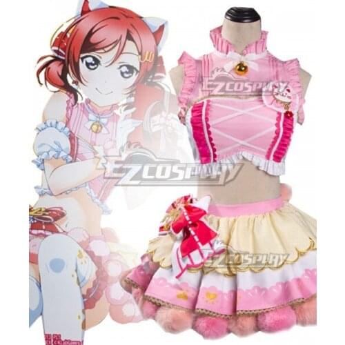Love Live Maki Nishikino Cat Double Pony Tail Lovely Dress Cat Maid Dress Adult Halloween Party Dress Cosplay Costume E001