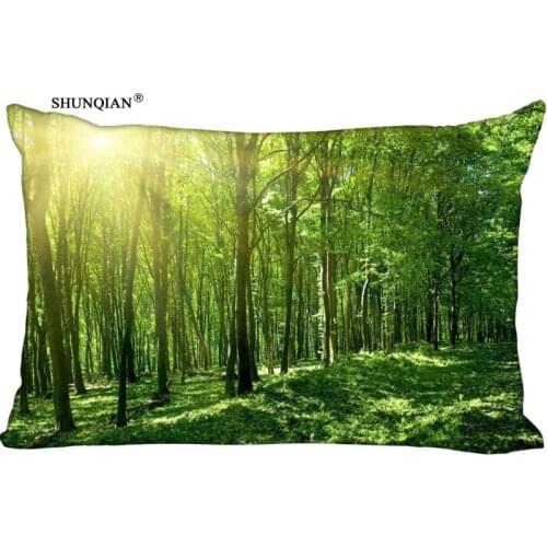 Custom forest Pillowcase Home Living room cushion pillowcase Rectangular Silk Pillowcase Two Sides Printing