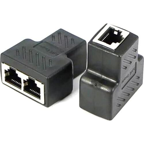 Ports Coupler Connector Extender Adapter Plug Connector Adapter 1 To 2 Ways RJ45 Ethernet LAN Network Splitter Double Adapter