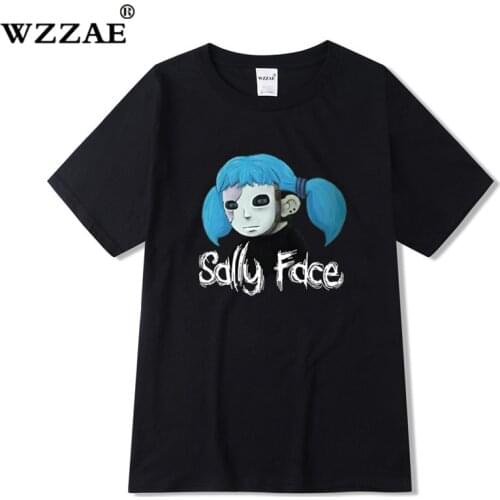 Sally Face t shirt men Harajuku Women Unisex summer 2019 mens tshirts casual clothing letter cartoon print camisetas hombre